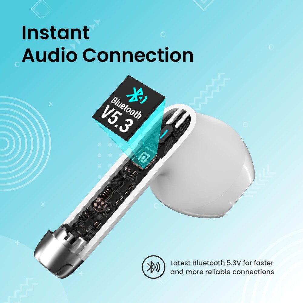 Portronics Harmonics Twins S9 True Wireless in Ear Earbuds with Upto 30H Playtime, Digital Display, 13mm Drivers, Balanced Bass, BT 5.3v, Touch Control, IPX4 Splash Resistant, Rapid Charging(White)