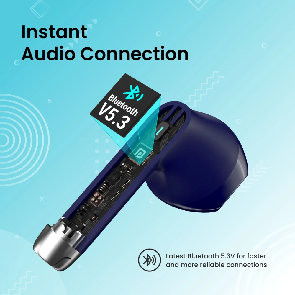 Portronics Harmonics Twins S9 True Wireless in Ear Earbuds with Upto 30H Playtime, Digital Display, 13mm Drivers, Balanced Bass, BT 5.3v, Touch Control, IPX4 Splash Resistant, Rapid Charging(Blue)