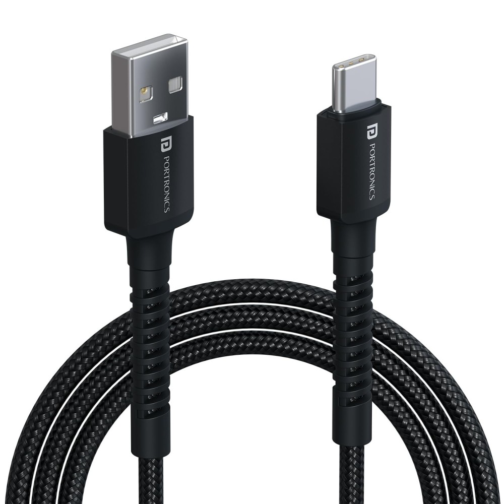 Portronics Konnect X USB to Type C Fast Charging Cable 3A 2M Nylon Braided