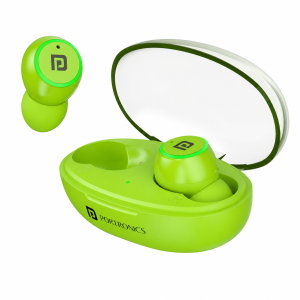 Portronics Harmonics Twins S13 in Ear Earbuds With Mic,24H Playtime, Game/Music Mode,BT5.3v Bluetooth Gaming Headset (Green, True Wireless)