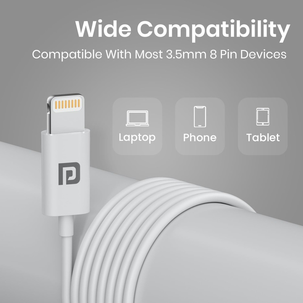 Portronics Conch Theta L 8 Pin Wired Earphone with in Line HD Mic, Powerful Audio, 14.2mm Driver, Unique Earbuds Design, TPE Anti Tangle Wire, in line Controls, Wide Compatibility(White)