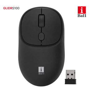 IBALL GLIDR S100 1600 DPI DUAL MODE WIRELESS MOUSE | BLUETOOTH + 2.4GHz (BLACK)