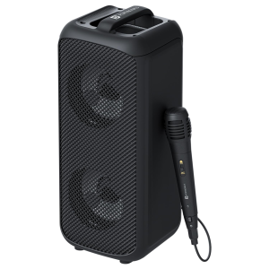 Portronics Rumble 25W Portable Bluetooth Speaker with Wired Karaoke Mic, Upto 5 Hours Playtime, Bluetooth V5.3, Dual Dynamic Driver, TF Card Slot, AUX in/USB in Port, Type C Fast Charging