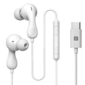 Portronics Conch Kappa C in Ear Type C Wired Earphones with In Line HD Mic, Powerful Audio, 14.2mm Dynamic Driver, Unique Earbuds Design, TPE Anti Tangle Wire, In line Controls, Wide Compatibility(White)