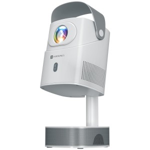 Portronics Beem 550 Smart Android Projector, HD 1080P, Height & Angle Adjustable Design, in-Built Apps, Auto Keystone, Screen Mirroring,6000 Lumens,5W Speaker, HDMI in, USB in, WiFi, BT(White)