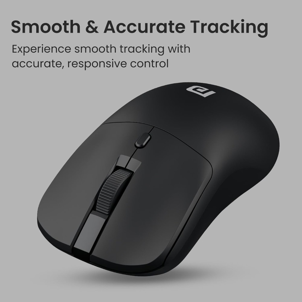 Portronics Toad 33 Wireless Mouse 2.4GHz USB Receiver, Adjustable DPI, Ergonomic Design for Laptop, PC & Mac - (Black)