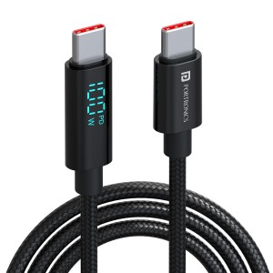 Portronics Konnect View 100W Type-C to Type-C Cable with LED Display