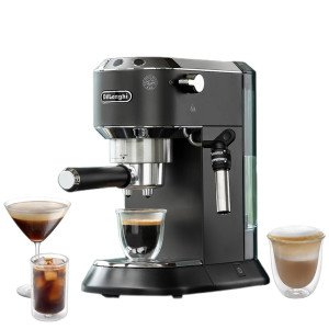 De’Longhi Dedica Style Espresso Machine with Milk Frother, 15 Bar Pressure, Original Italian Barista Style Coffee Maker for Home, Make Espresso, Latte, Cappuccino & Iced Coffee
