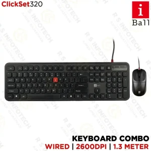 IBALL CLICKSET 320 WIRED KEYBOARD+MOUSE COMBO | USB | FULL SIZE (BLACK)