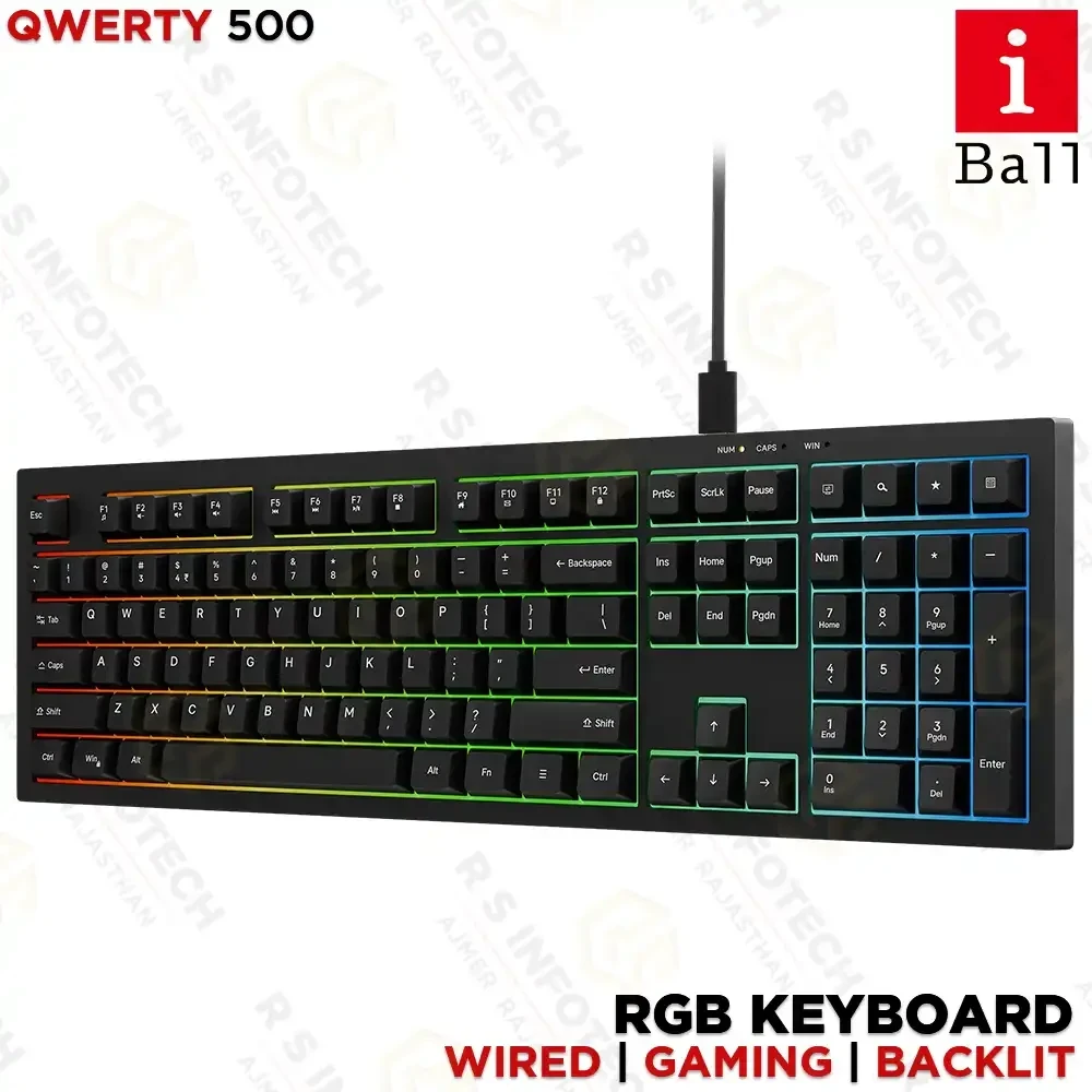 IBALL QWERTY 500 WIRED GAMING RGB BACKLIT KEYBOARD