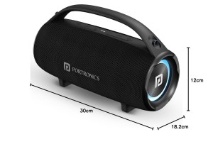 Portronics Thunder 2.0 60W Wireless Bluetooth Party Speaker with Dual Passive Radiator, Upto 6 Hours Playtime, Multiple EQ Modes, RGB LED Lights, TWS Mode, Bluetooth 5.3V, Type C Fast Chargin