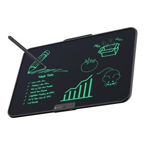 Portronics Ruffpad 22, 22-Inch LCD Writing Pad with Stylus Pen, Erase Button & Lock Switch for Kids, Students, School & Office – (Black)
