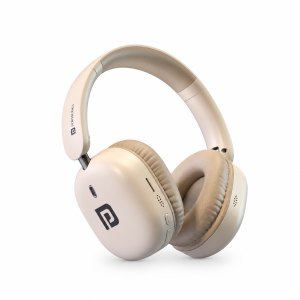 Portronics Muffs M6 Over Ear Wireless Bluetooth Headphone with Upto 40 Hours Playtime, Dual Pairing, 40mm Driver, HD Mic, Bluetooth 5.4V, Foldable Design, Type C Fast Charging - (Biege)