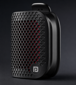Portronics Talk Five 3W Wearable Bluetooth Speaker with Mic, Spring Clip-On, Upto 10Hours Playtime, IPX5 Water/Dust Resistant, Bluetooth 5.3v, Big Buttons, Portable Speaker with Microphone (B