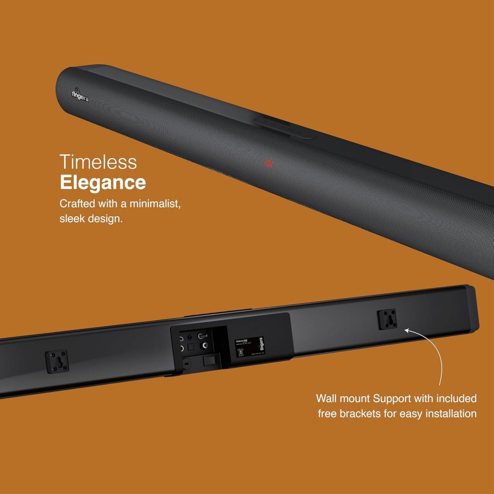 FINGERS Octane-200 Multimedia Sound Bar with Subwoofer (Powerful 200 Watts, Bluetooth, USB, AUX, Optical, HD Interface, Coaxial, Mic Input (6.35mm)