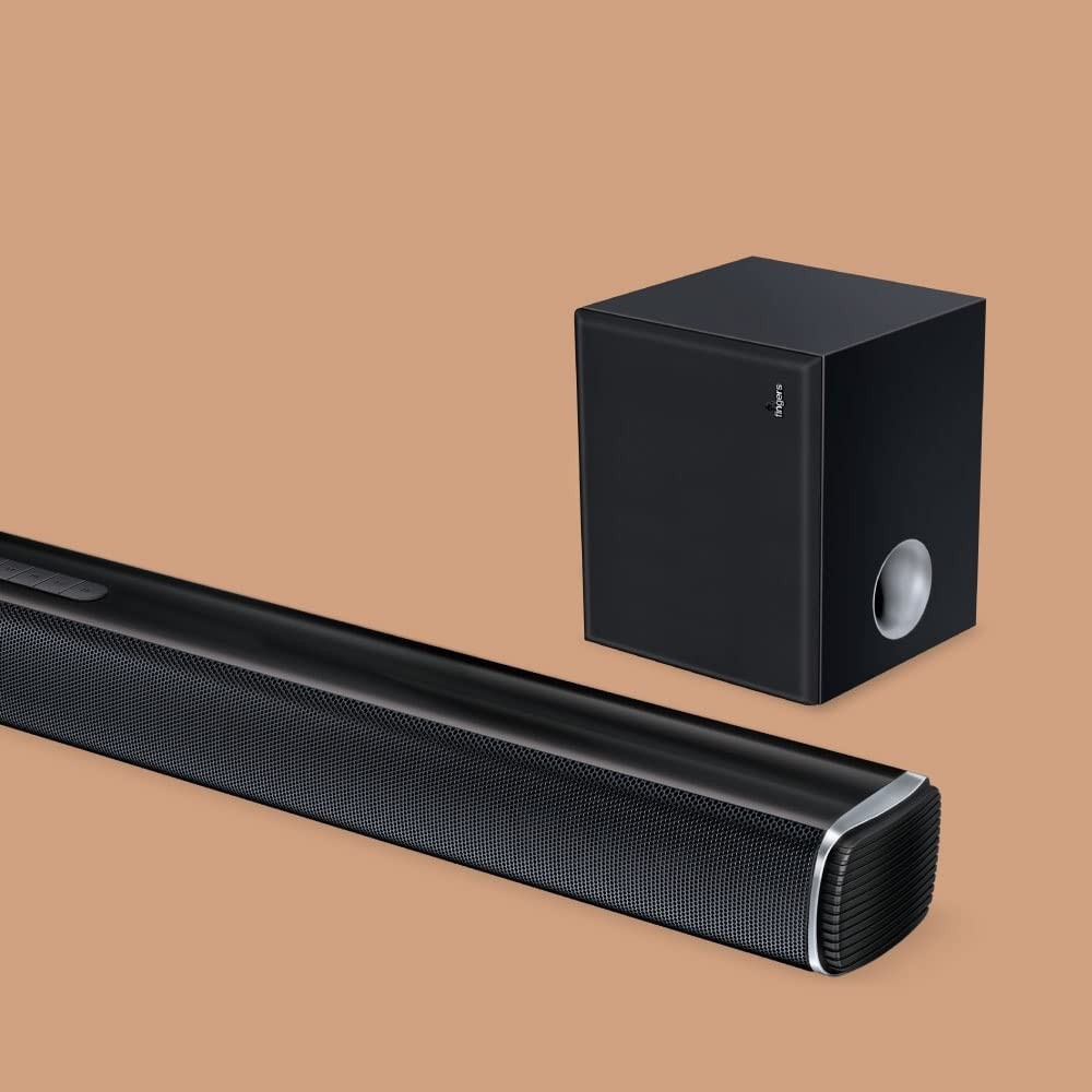 FINGERS Octane-100 Multimedia Sound Bar with Powerful 100 Watts, Subwoofer, Bluetooth, USB, AUX, Optical, HD Interface (ARC), Wall Mountable & Remote Control