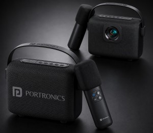 Portronics Resonate 2 14W Portable Bluetooth Speaker with Wireless Karaoke Mic & LED Sunset Projection Lights, Upto 5 Hours Playtime, Bluetooth 5.3V, Handsfree Calling, Type C Fast Charging (