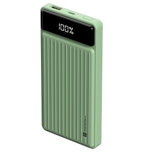 Portronics Luxcell B 10000mAh 22.5W Fast Charging Power Bank, Ultra Slim Power Bank with Mach USB-A Output, Type C PD Output, Type C Input, Wake Up Button(Green)