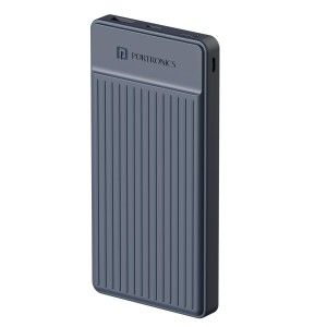 Portronics Luxcell B12 10,000mAh 12W Power Bank, Ultra Slim Power Bank with USB-A Output Port & Dual Input Ports (Micro & Type C) | BIS Certified |Type C Cable Included, Made in India(Dark Blue)