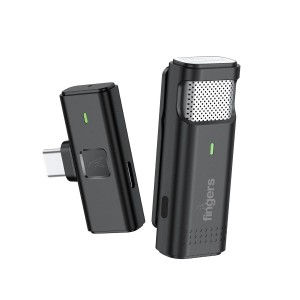 FINGERS PhoneMic-TypeC Laveliar Wireless Microphone (Lapel Wireless Mic for Audio Recording, Live Streaming, Omnidirectional, Simple Plug & Play, Compatible with Type-C Devices)