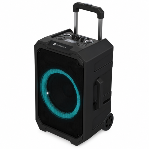 Portronics Iron Beats II 250W Wireless Bluetooth Party Speaker with Wireless Karaoke Mic, Upto 6 Hours Playtime, RGB Lights, Trolley Handle with Wheels, Multiple EQ Mode, Deep Bass, Fast Charging