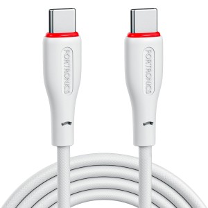 Portronics 100W Konnect B 1.5M Type C to Type C 5A Fast Charging Cable With E-Marker Chipset, Strong Braided Cable