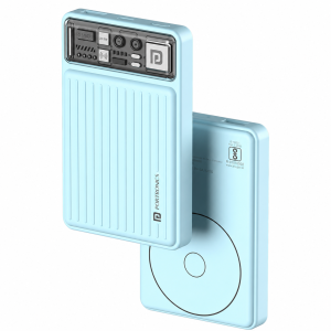 Portronics Luxcell Wireless Mini 10k 10000mAh 15W Magnetic Wireless Fast Charging Nano Power Bank with 22.5 Wired Output Compatible with iPhone 12 & Above & Other QI Enabled Devices(Blue)