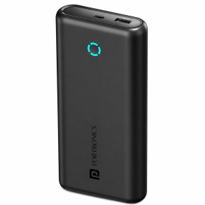 Portronics Power Pod 20K Advanced 20000 mAh Nano Power Bank with 22.5W Max Output, LED Indicator, Mach USB-A Output, Type C PD Output, Type C Input(Black)