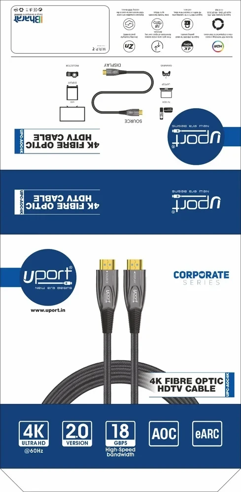 UPORT 4K Fiber Optical HDMI Cable 2.0V – 10M, 15M, 20M, 30M, 50M & 100M