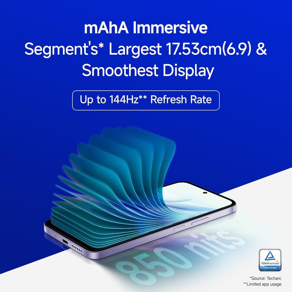Redmi 15 5G | Segment's Largest 7000mAhA Battery | Segment's Largest Display 17.53cm(6.9) Up to 144Hz | Snapdragon 6s Gen 3 | 18W Reverse Charging | 50MP AI Dual Camera