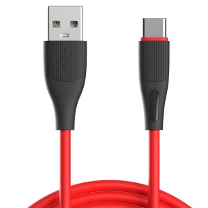 Portronics Silklink 3A USB to Type-C Fast Charging Cable (1 Meter, Red)
