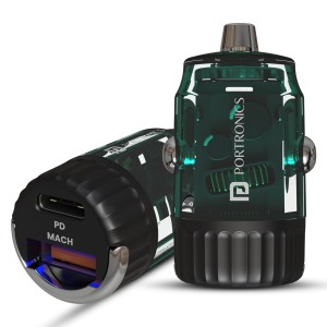 Portronics Car Power View 36W Fast Car Charger with 36W USB-C PD, 18W USB-A, PPS Technology, Dual Port Transparent Car Charging Adapter for iPhone, Android Smartphones, Tablets & More - (Blac